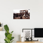 Poster Garçon sur marchepied de VOITURE (Bureau à domicile)