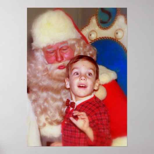 Poster Garçon sur Père Noël Lap - Photo nostalgique Santa (Devant)