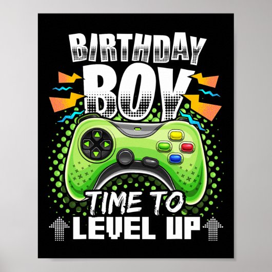 Poster Garçon Temps De Monter Vidéo Jeu Anniversaire Cade (Devant)