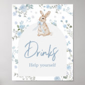 Poster Garçon Un Baby shower De Lapin Boissons (Devant)