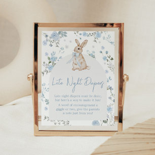 Poster Garçon Un Baby shower De Lapin Diapeurs De Nuit Ta