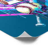 Poster Garçons Baseball Drip 8e Anniversaire Maison (Coin)