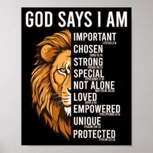 Poster Garçons chrétiens Dieu dit que je suis tout-petit