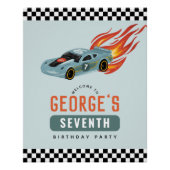 Poster Garçons Cool Racing Voiture Anniversaire de enfant (Devant)