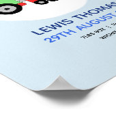 Poster Garçons Cute Blue Train Keepsaké Baby Nursery (Coin)