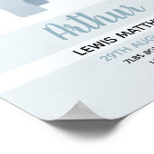 Poster Garçons Cute Safari Elephant Birth Stats Baby Nurs (Coin)