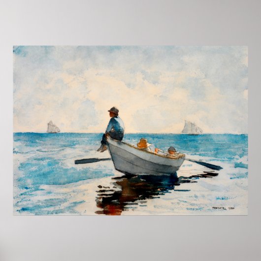 Poster Garçons dans un Dory par Winslow Homer (Devant)