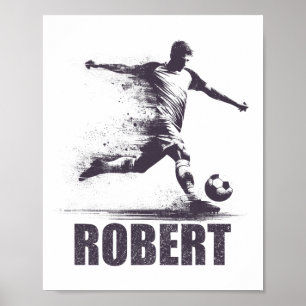 Poster Garçons de football Robert Personnalisé Prénom Rob