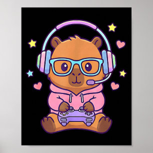 Poster Garçons de jeu mignons kawaii capybara drôles