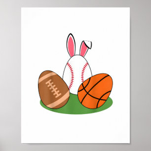 Poster Garçons de Pâques de baseball de baseball de footb