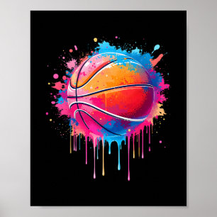 Poster Garçons Drip Splash Tie Dye Coloré Sketll Te