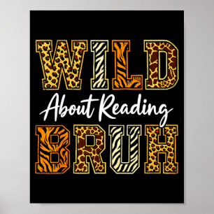 Poster Garçons drôle animal sauvage sur la lecture bruh l