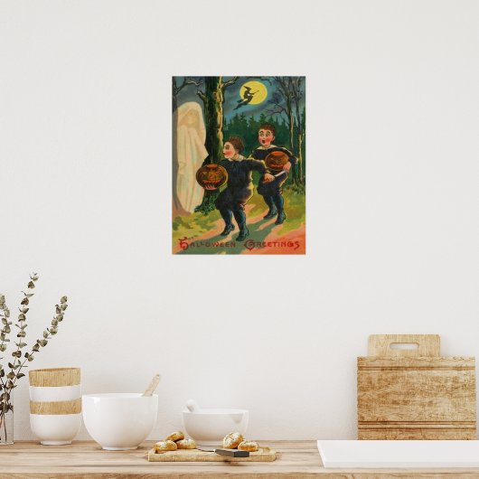 Poster Garçons Effrayés Par Le Fantôme (Cuisine)