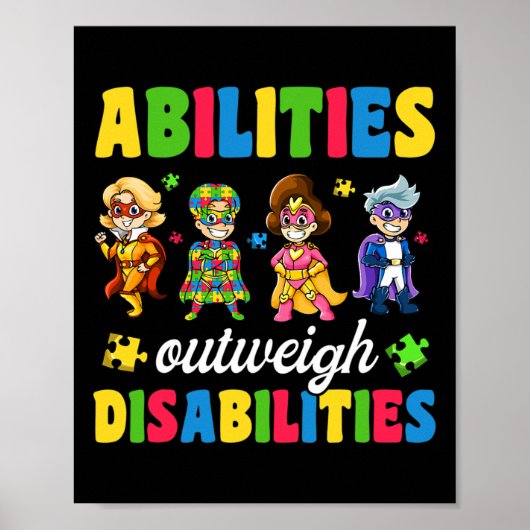Poster Garçons Enfants Autisme Handicap Sensibilisation (Devant)