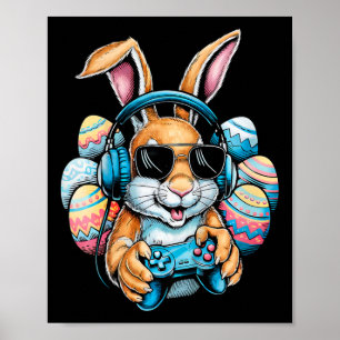 Poster Garçons Enfants Jour de Pâques heureux Lapin Œuf J
