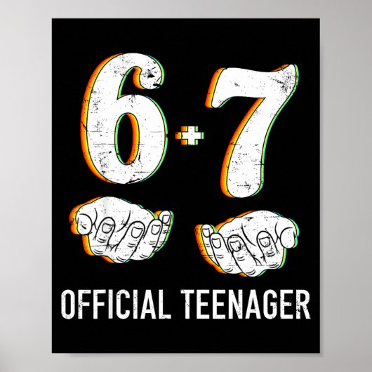Poster Garçons Filles de 6+7 ans Adolescent 13e Anniversa (Devant)