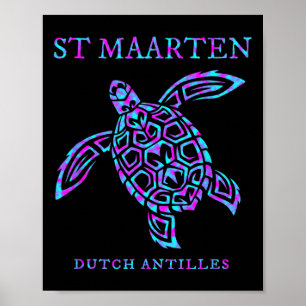 Poster Garçons Filles Femmes Tortue de mer de St. Maarten