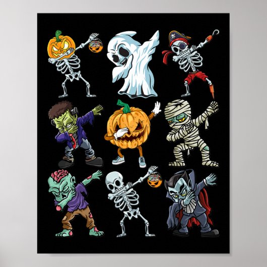 Poster Garçons Halloween Skeleton Jack-o'-lantern Zombie (Devant)