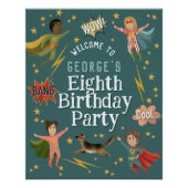 Poster Garçons Moderne Superhero Anniversaire de enfant A (Devant)