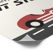 Poster Garçons Pit Stop Red Race Car fête d'anniversaire (Coin)