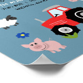 Poster Garçons Rustic Cute Farm Birth Statistiques Baby N (Coin)