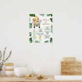 Poster Garçons Safari Animaux 1er anniversaire Jalon (Cuisine)