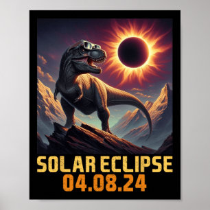 Poster Garçons T Rex Dinosaur Astronaut Total Éclipse Sol