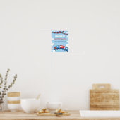 Poster Garçons Train Chugga Deux Drapeaux Bleu Rouge Blan (Cuisine)