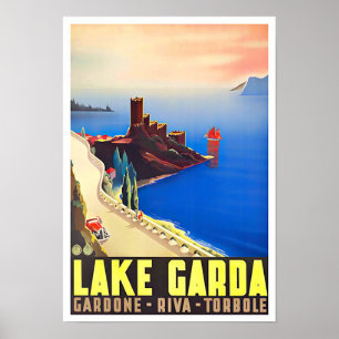 Poster Garda Lake Italie voyage millésime
