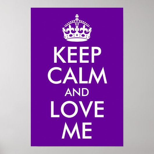 Poster Garde Calme et Aime Moi Violet (Devant)