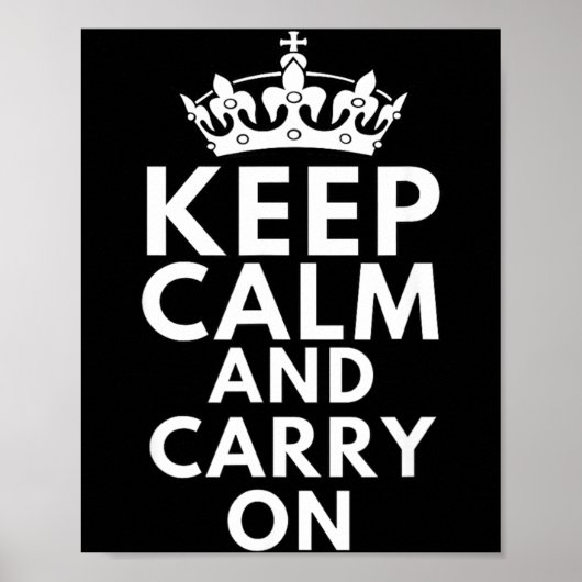 Poster Garde Calme Et Continue Citation Motivation Drôle (Devant)