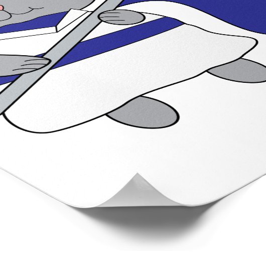 Poster Garde couleur chat bleu blanc (Coin)