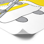 Poster Garde couleur chat Jaune et blanc (Coin)