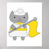 Poster Garde couleur chat Jaune et blanc (Devant)