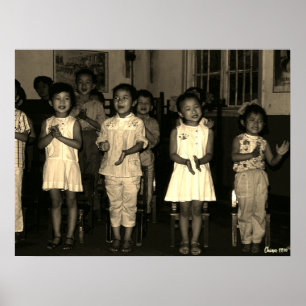 Poster Garde d'enfants Vintage Chine Changsha