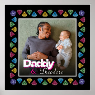 Poster Garde photo personnalisée pour papa et son - Perso