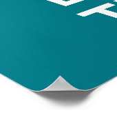 Poster Garde Turquoise Foncé Calme et Modifier le Texte (Coin)