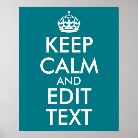Poster Garde Turquoise Foncé Calme et Modifier le Texte (Devant)