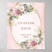 Poster Garden Boho Dusty Pink Floral Custom Sign (Devant)