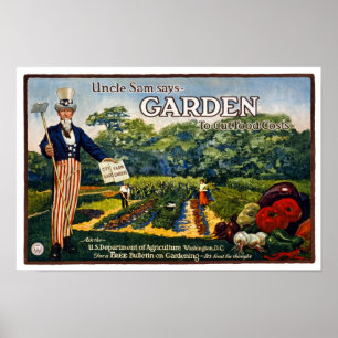 Poster Garden de l'Oncle Sam, 1917. La publicité vintage