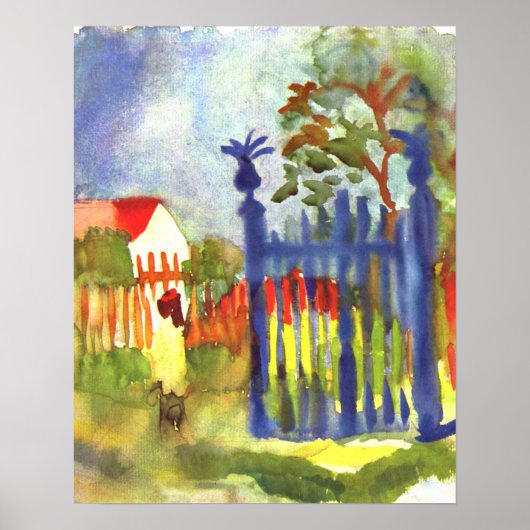 Poster Garden Gates, célèbre peinture d'August Macke (Devant)