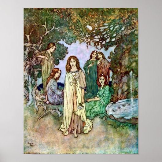 Poster Garden of Paradise Edmund Dulac Art (Devant)