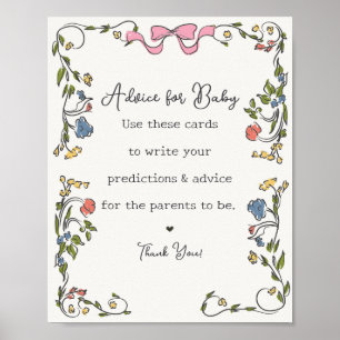 Poster Garden Party Floral Baby shower Conseils pour bébé