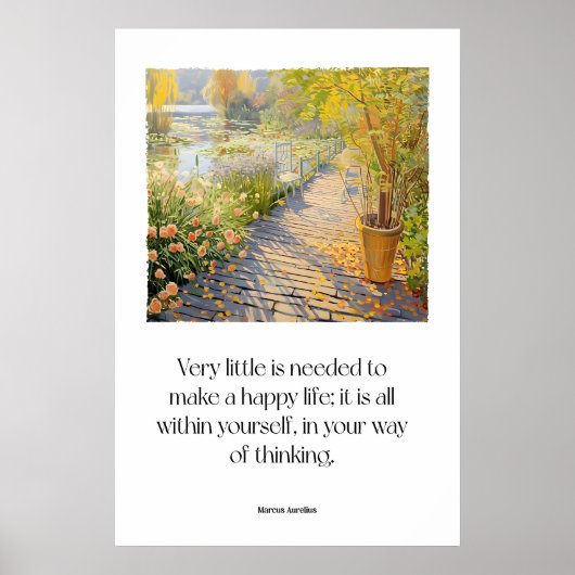 Poster Garden Path Marcus Aurelius Quote Print Stoic (Devant)