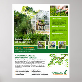 Poster Gardener, Garden Center, Garderie de pelouse