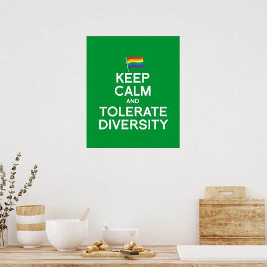 POSTER GARDER CALME ET TOLÉRER LA DIVERSITÉ (Cuisine)