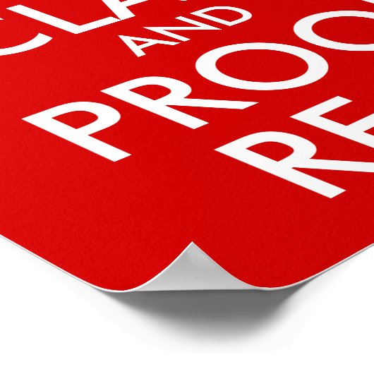 Poster Garder Clam et preuve Lire rouge (Coin)