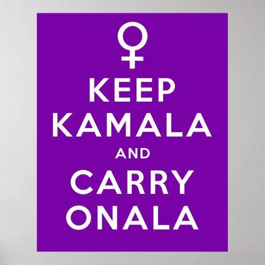 Poster Garder Kamala et Continuer Onala Fond Violet (Devant)