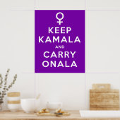 Poster Garder Kamala et Continuer Onala Fond Violet (Cuisine)