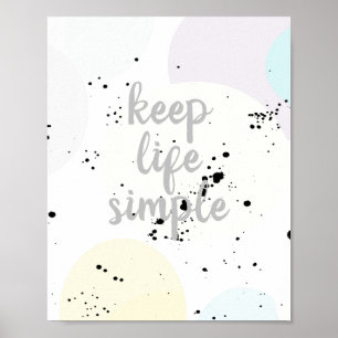 Poster garder la vie simple citation typographie